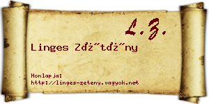 Linges Zétény névjegykártya